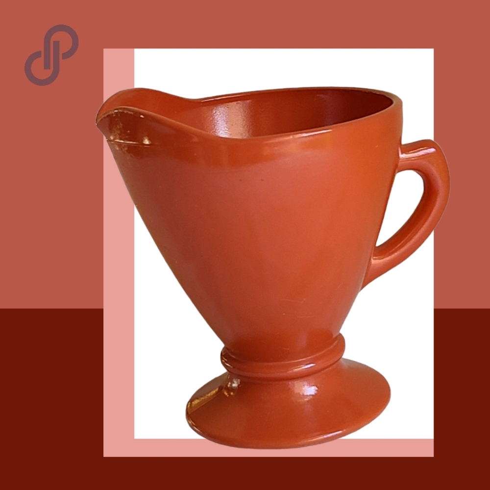 vintage hazel atlas ovide creamer cups in burnt orange 🎃🍁